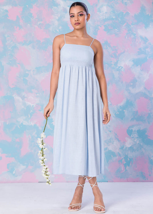 Strappy Dress With Smocking Waist Band