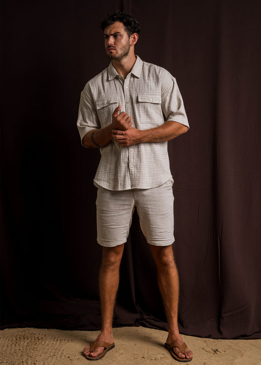 Casual Wear Oversized Jacquard S/S Shirt