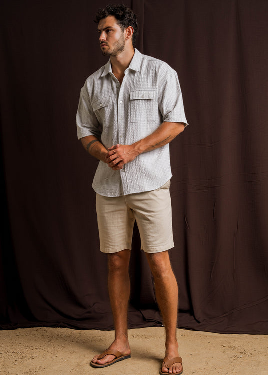 Casual Wear Oversized Jacquard S/S Shirt