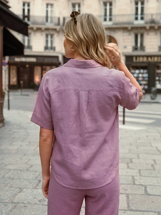 Kimono sleeve lien blouse