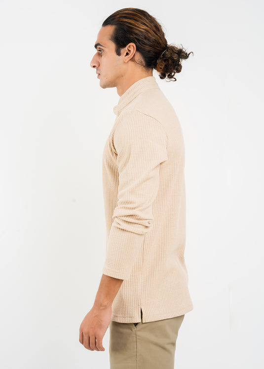 Casual Wear Mao Collar L/S T-Shirt