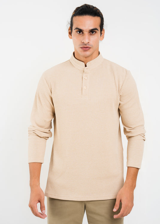 Casual Wear Mao Collar L/S T-Shirt