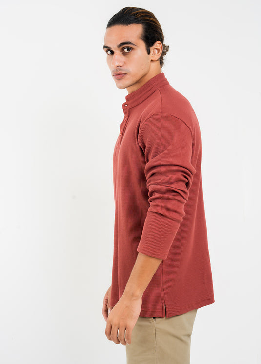 Casual Wear Mao Collar L/S T-Shirt