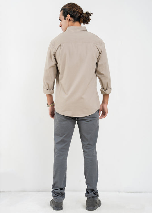 Casual Wear Detailed Double PKT L/S Shirt