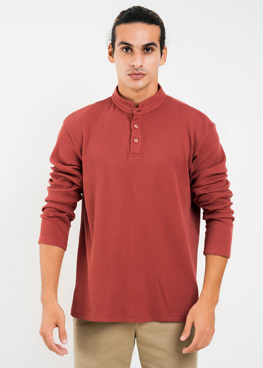 Casual Wear Mao Collar L/S T-Shirt