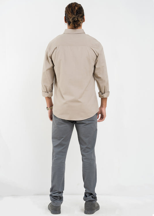 Casual Wear Detailed Double PKT L/S Shirt