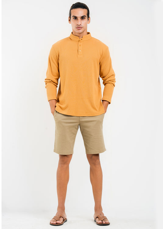 Casual Wear Mao Collar L/S T-Shirt