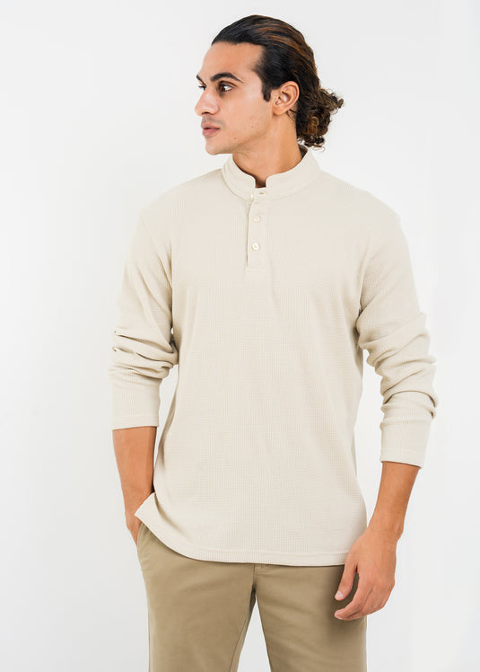 Casual Wear Mao Collar L/S T-Shirt