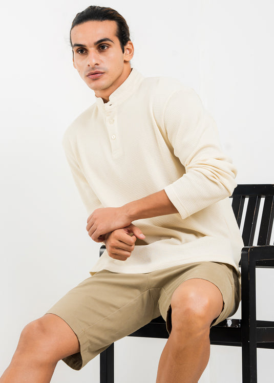 Casual Wear Mao Collar L/S T-Shirt