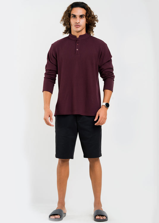 Casual Wear Mao Collar L/S T-Shirt