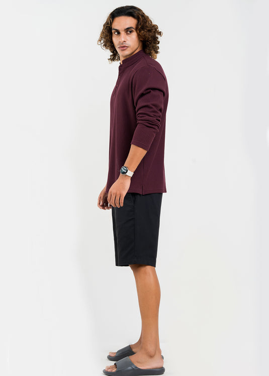 Casual Wear Mao Collar L/S T-Shirt