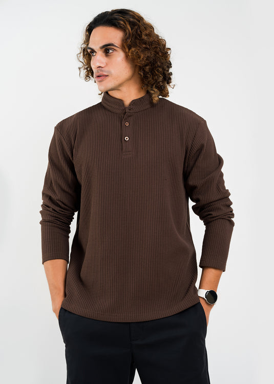 Casual Wear Mao Collar L/S T-Shirt