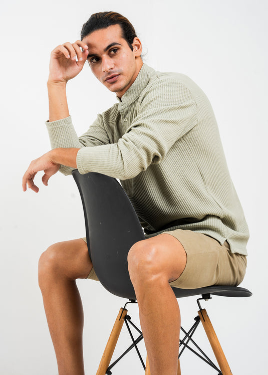 Casual Wear Mao Collar L/S T-Shirt