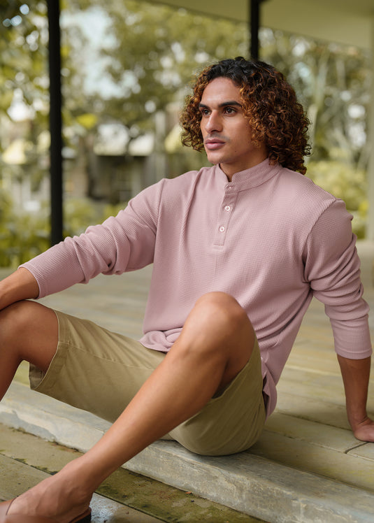 Casual Wear Mao Collar L/S T-Shirt