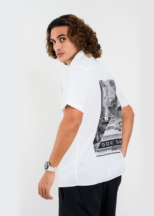 Graphic Printed Cuban Collar S/S Shirt
