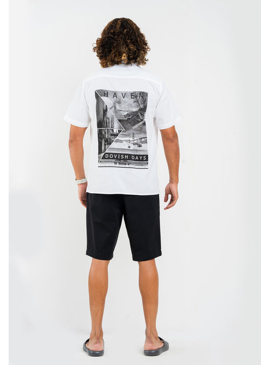 Graphic Printed Cuban Collar S/S Shirt