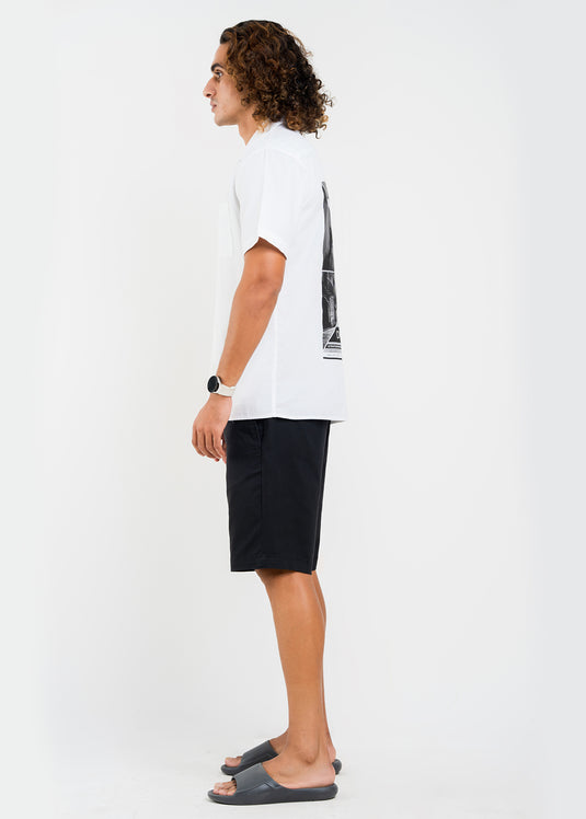 Graphic Printed Cuban Collar S/S Shirt