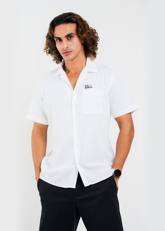 Graphic Printed Cuban Collar S/S Shirt