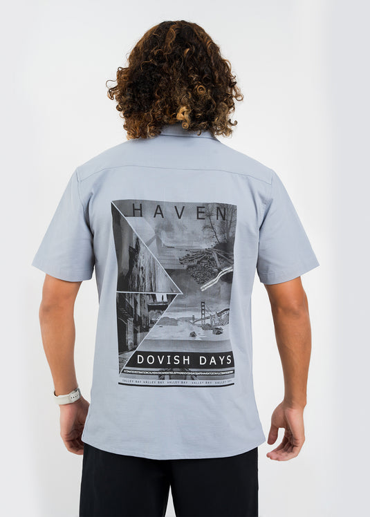 Graphic Printed Cuban Collar S/S Shirt