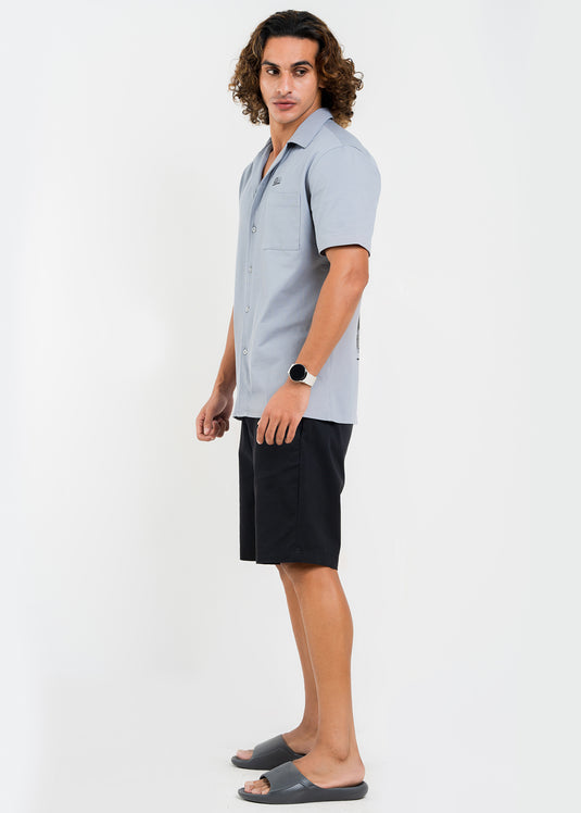 Graphic Printed Cuban Collar S/S Shirt