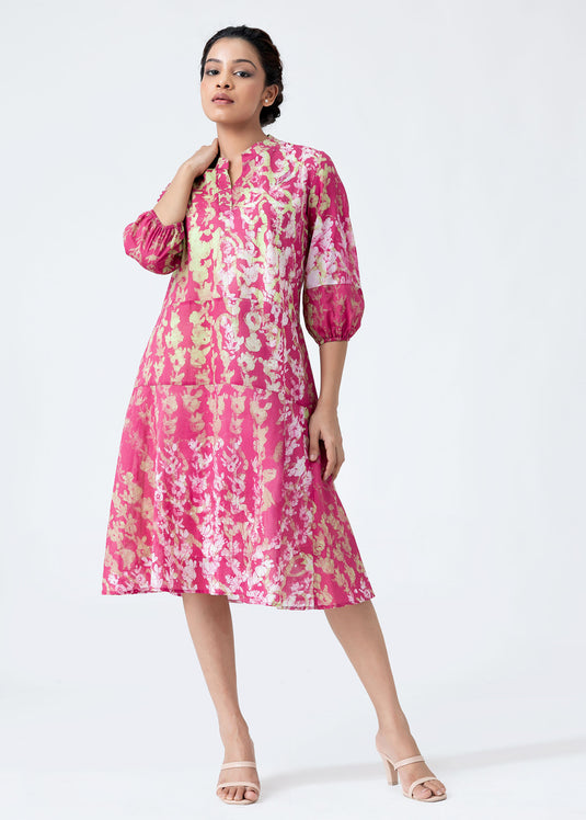 Batik flared dress