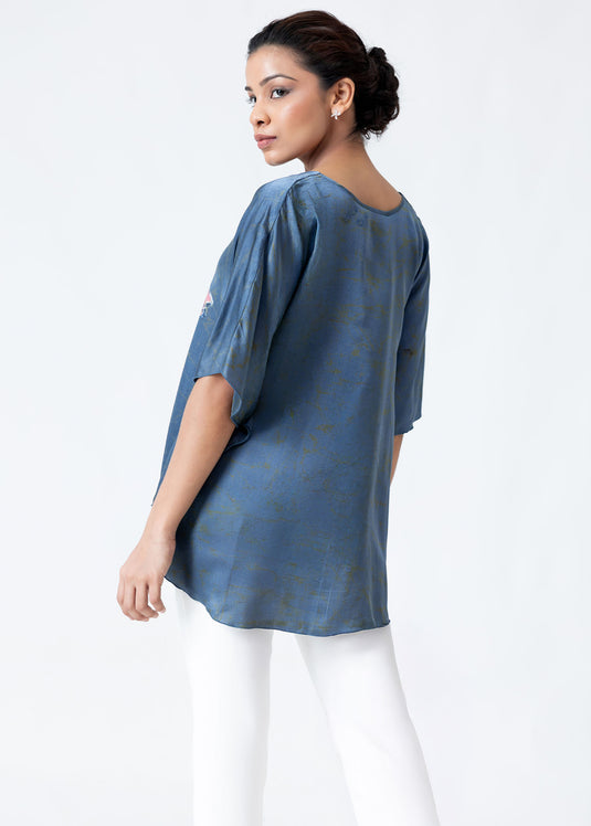 Batik v neck kaftan top