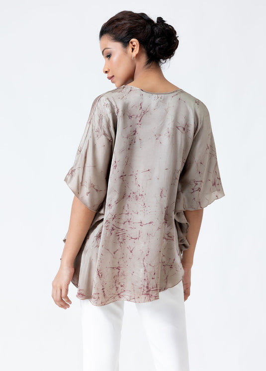 Batik v neck kaftan top