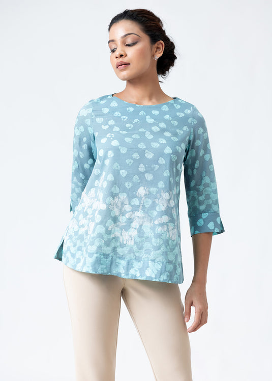 Batik round neck top