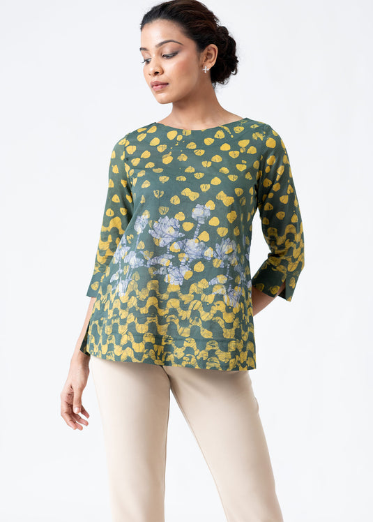 Batik round neck top