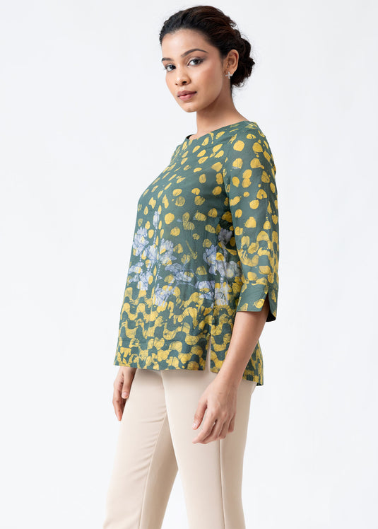 Batik round neck top