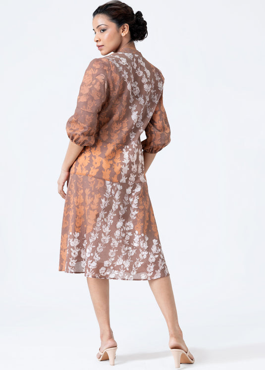 Batik flared dress