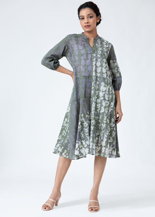 Batik flared dress