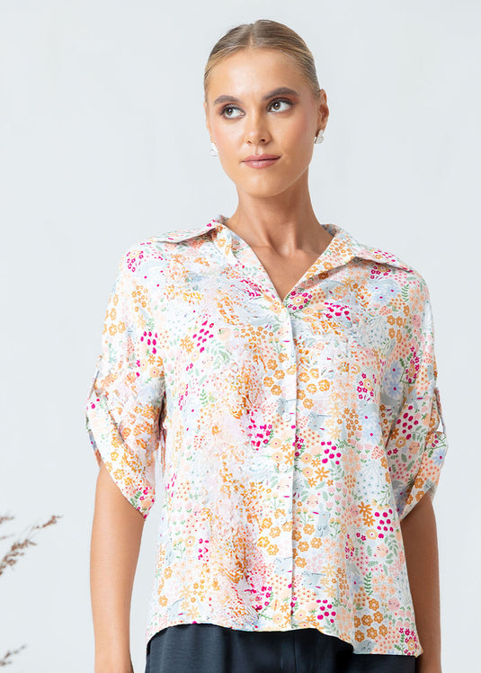 Printed basic blouse