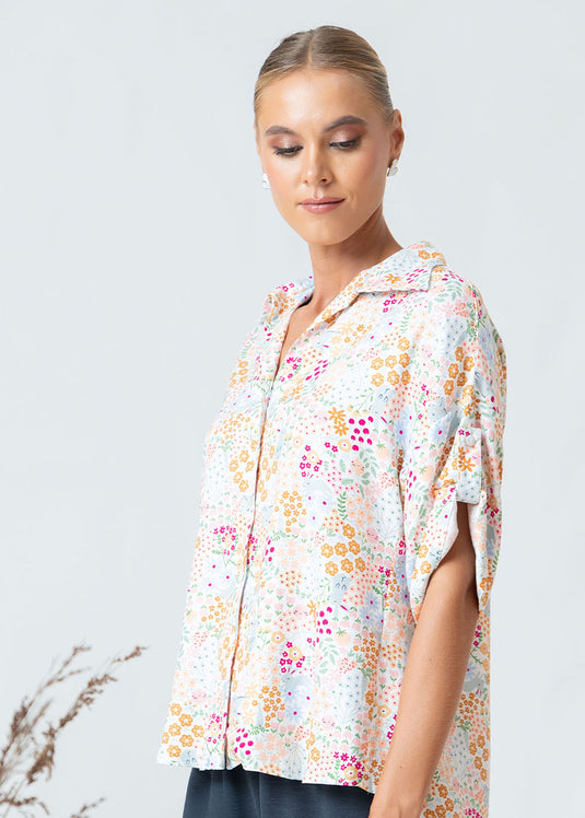 Printed basic blouse