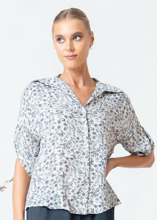 Printed basic blouse