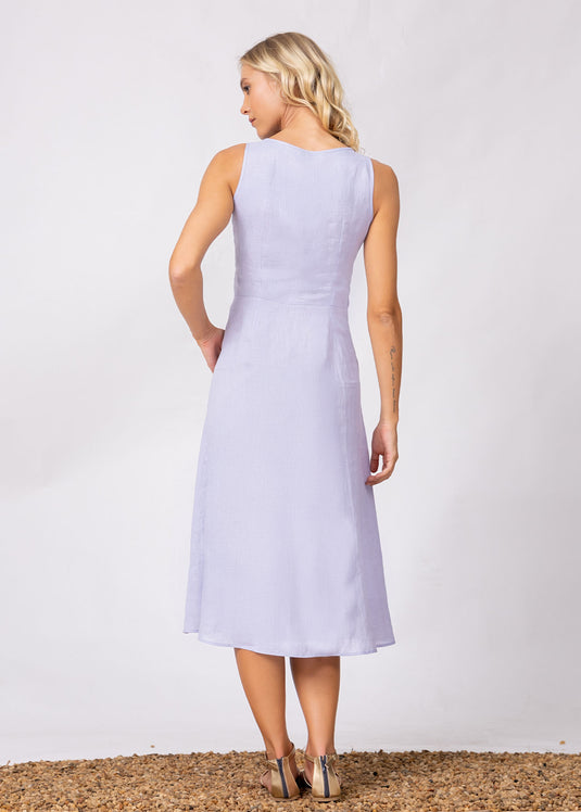 Sleeveless Fit & Flare Dress With Lace Detail