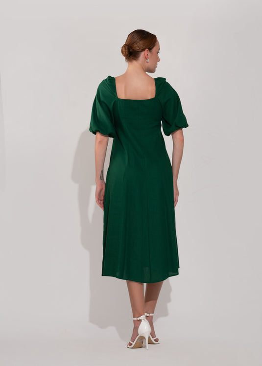 Square Neck Puff Sleeve Dress