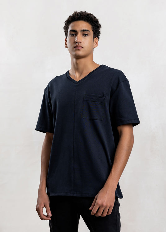 Detailed V-Neck T-Shirt