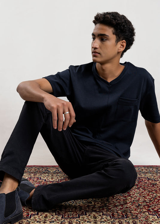 Detailed V-Neck T-Shirt