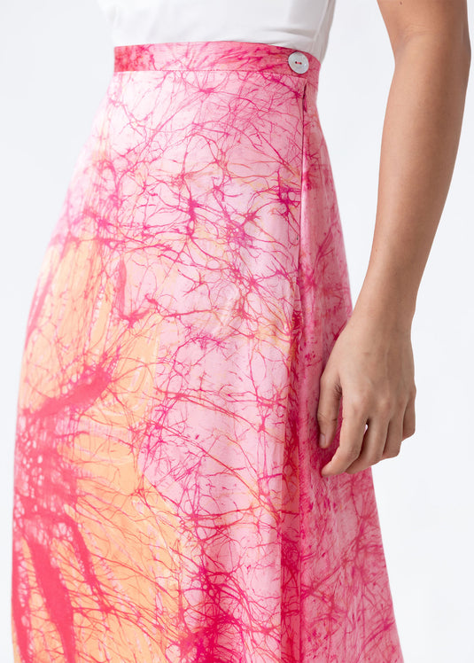 Batik floral maxi skirt