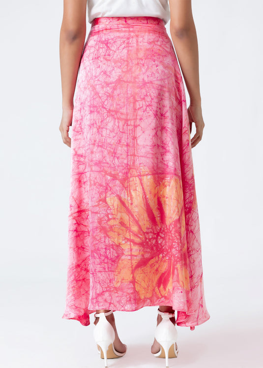 Batik floral maxi skirt