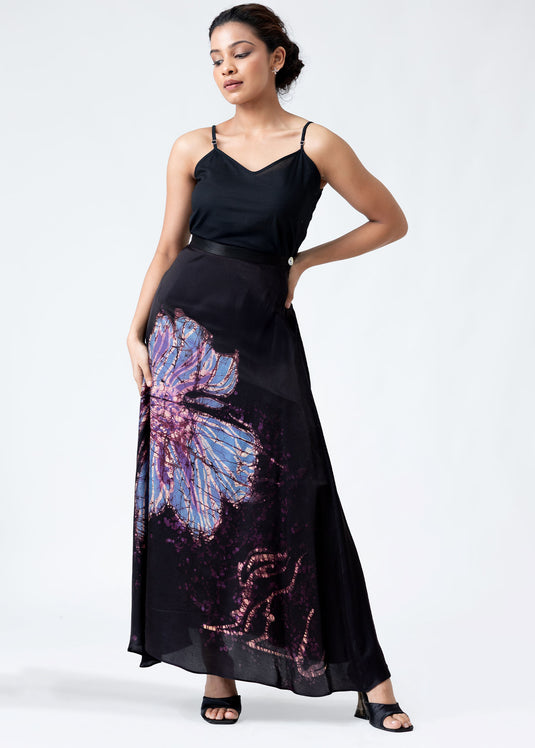 Batik floral maxi skirt