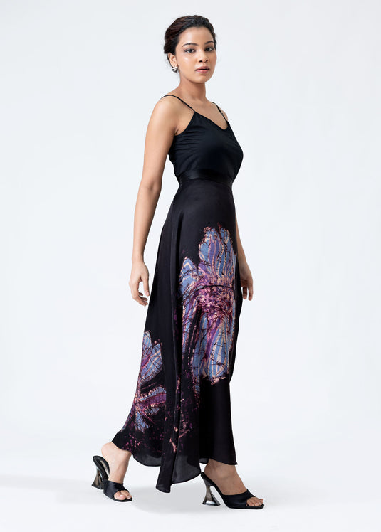 Batik floral maxi skirt