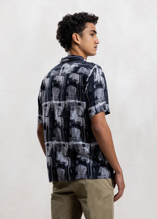 Printed Cuban Collar Shirt