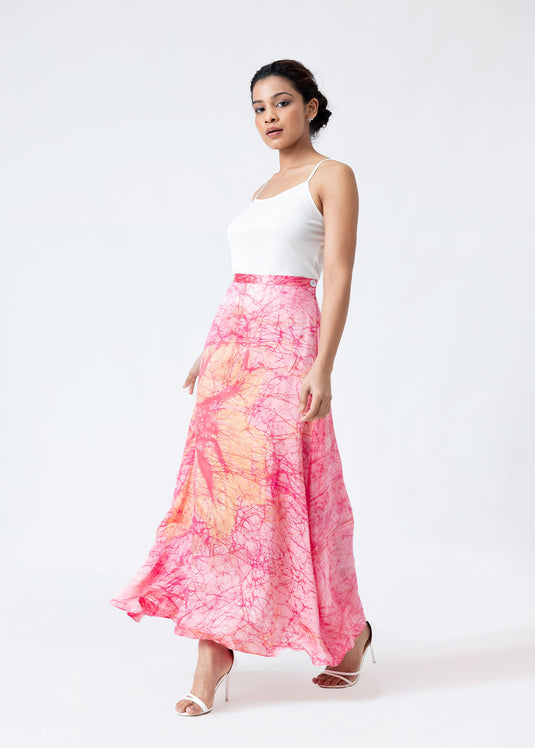 Batik floral maxi skirt