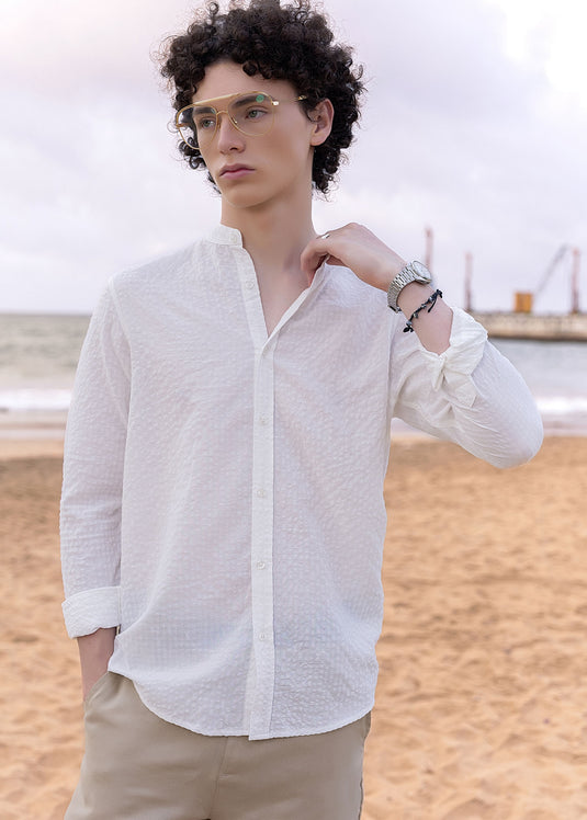 Mao collar shirt L/S