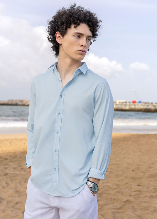Short collar Long sleeve shirt
