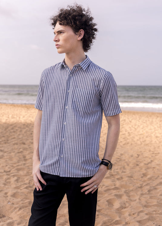Striped short sleeve shirt