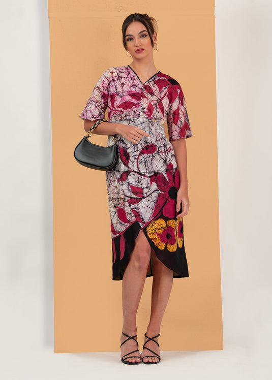 Batik wrap dress