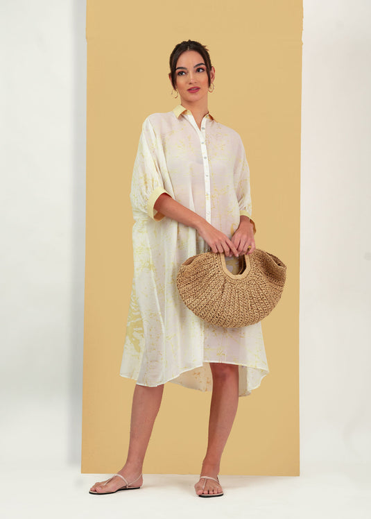 Batik kaftan shirt dress
